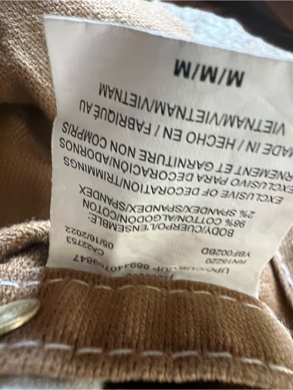Liberty Carhartt Brown Green Stiching Canvas Work Overalls Medium - Picture 4 of 4